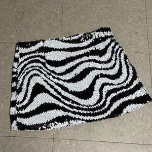 Windsor Zebra Sequin Mini Skirt